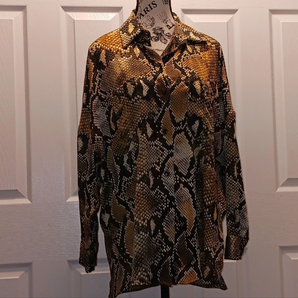 Zara Python Print Blouse - image 5